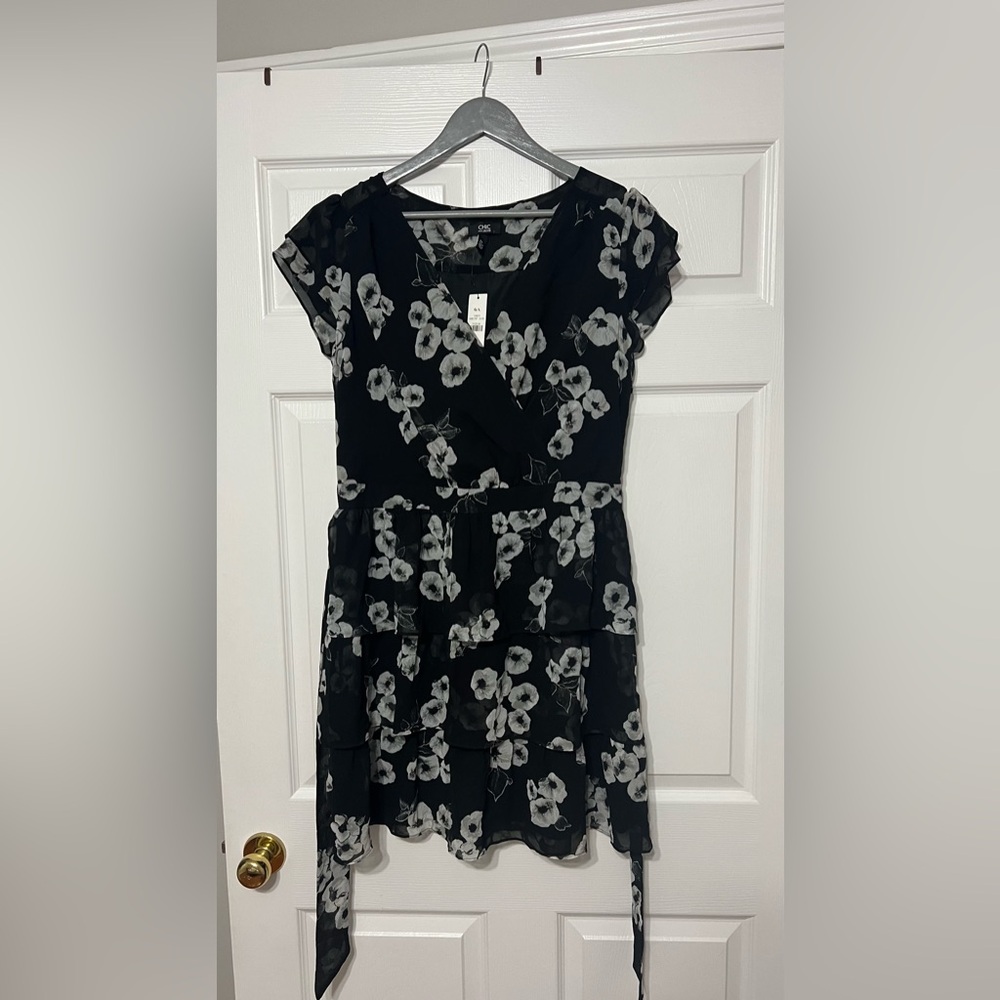 Chic Black and White Floral Dress